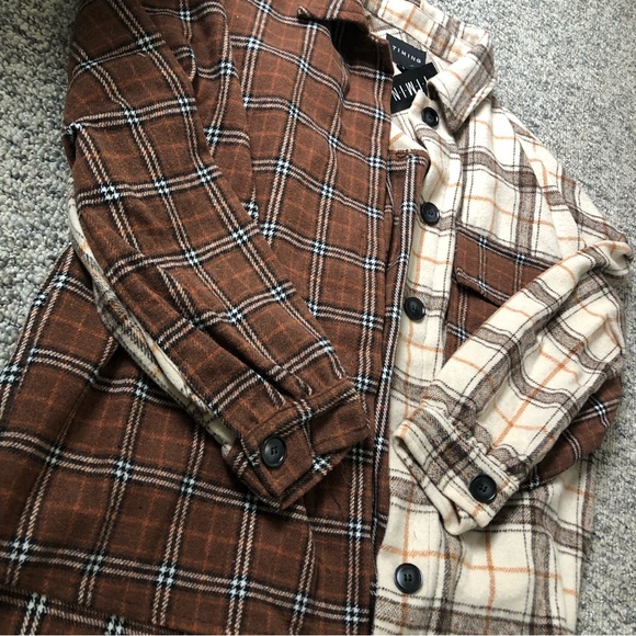 NWT AMARYLLIS | Plaid Contrast Shacket - Picture 6 of 8